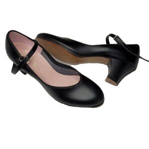 4N NEW CAPEZIO BLACK LEATHER SOLE ADJUSTABLE STRAP 550 DANCE SHOES 4 NARROW NWT